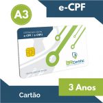 CERTIFICADO DIGITAL e-CPF A3 3 ANOS + CARTÃO