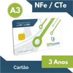 CERTIFICADO DIGITAL NFe/CTe A3 3 ANOS + CARTÃO