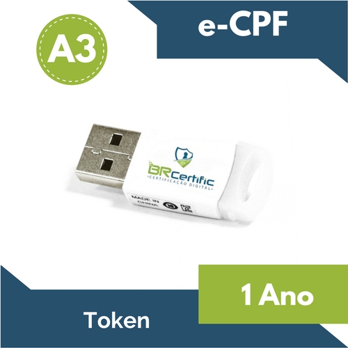 CERTIFICADO DIGITAL e-CPF A3 1 ANO + TOKEN